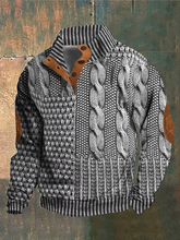 Load image into Gallery viewer, Men's Casual Retro Print Stand Collar Button Sweatshirt