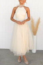 Load image into Gallery viewer, Fairy Vibes Tulle Gathered Detail Halter Maxi Dress