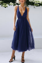 Load image into Gallery viewer, Feeling Romantic V Neck Tulle Midi Dress