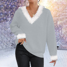 Load image into Gallery viewer, Women&#39;s Fluffy Holiday Waffle Sweatshirt.