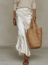 Load image into Gallery viewer, Effortless Ivory Knit &amp; Satin Midi Ensemble