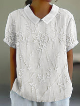 Load image into Gallery viewer, Classy Floral Lace Embroidered Linen Blend Lapels Tunic
