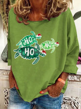 Load image into Gallery viewer, Women&#39;s Christmas Turtle Print Casual Sweatshirt