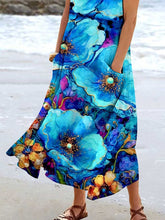 Load image into Gallery viewer, Women's Oil Painting Floral Pattern Tank Top Dress