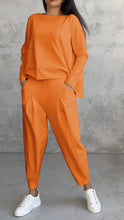 Load image into Gallery viewer, Casual Round Neck Long Sleeve Two Piece Suit