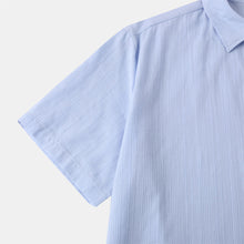 Load image into Gallery viewer, Men's Cotton And Linen Striped Texture Comfortable Pocket Daily Short-sleeved Shirt