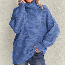 Load image into Gallery viewer, Retro Loose Turtleneck Cable Knitted Long Sleeve Sweater