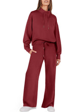 Load image into Gallery viewer, 2023 Fall Drawstring Sweatshirt Wide Leg Sweatpant Lounge Set Tracksuit