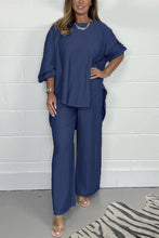 Load image into Gallery viewer, Satin crew neck casual suit