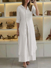 Load image into Gallery viewer, Women Summer Casual Linen Long Two-piece Set Pant Suits