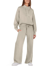 Load image into Gallery viewer, 2023 Fall Drawstring Sweatshirt Wide Leg Sweatpant Lounge Set Tracksuit