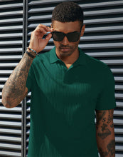 Load image into Gallery viewer, Men's Knitted Pit Jacquard Basic Simple Short-sleeved Polo Shir