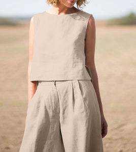 Vintage Linen Casual Loose Cotton Suit