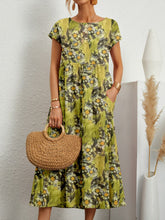 Load image into Gallery viewer, Women's Loose Sleeveless Round Neck Printed Cotton and Linen Dress