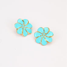 Load image into Gallery viewer, Bohemian Flower Oil Drop Earrings
