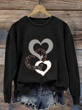 Load image into Gallery viewer, Heart/Cordate Print Valentine's Day Casual Sweatshirt