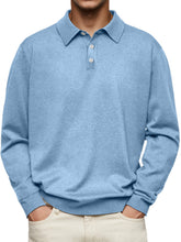 Load image into Gallery viewer, Men's Casual and Comfortable Solid Color Lapel Long Sleeve POLO Shirt