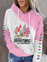 Load image into Gallery viewer, Women&#39;s I Want A Hippopotamus For Christmas Casual Hoodie