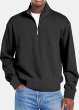 Load image into Gallery viewer, Men's Autumn Simple Vertical Strip Comfortable Zipper Long-sleeved Polo Shirt