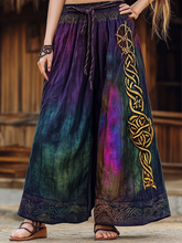 Load image into Gallery viewer, Women's Vintage Gradient Celtic Knot Linen Blend Pants