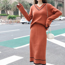 Load image into Gallery viewer, Chic V-neck Long Sleeves Knit Sweater Set