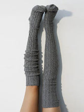Load image into Gallery viewer, Solid Color Long Tube Knitted Over The Knee Socks