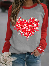 Load image into Gallery viewer, Women's Love Heart Print Casual Crewneck Sweatshirt