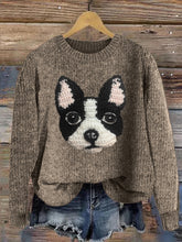 Load image into Gallery viewer, Boston Terrier Dog Knit Art Cozy Sweater