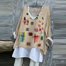Load image into Gallery viewer, Women's Geometric Embroidered Textile Art Linen Blend Tunic