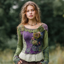 Load image into Gallery viewer, Vintage Gradient Rose Art Women's Long Sleeve Shirt
