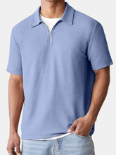 Load image into Gallery viewer, Men's Summer Solid Color Waffle Comfort Short Sleeve Polo Shirt