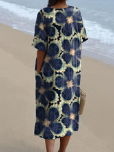 Load image into Gallery viewer, Women's Vintage Floral Art Print Casual Flowy Dress
