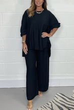 Load image into Gallery viewer, Satin crew neck casual suit