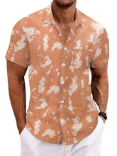 Load image into Gallery viewer, Men's Summer Cotton Tie Dye Lapel Short Sleeve Shirt