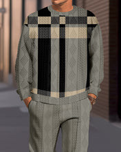 Load image into Gallery viewer, Men&#39;s Textured Jacquard Round Neck Casual Sports Set  021