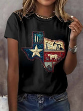 Load image into Gallery viewer, Women's Texas The Lone Star State Print Crew Neck T-shirt