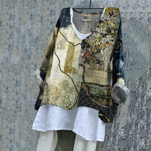 Load image into Gallery viewer, Vintage Japanese Thread Stitching Pattern Women's Linen Shirt
