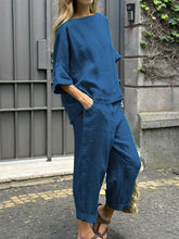 Load image into Gallery viewer, Women&#39;s Casual Cotton And Linen Suit