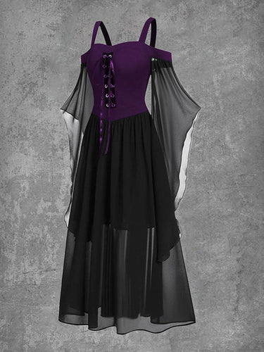 Retro Punk Swing Strap Dress