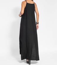 Load image into Gallery viewer, Elegant Solid Color Cotton Linen Sleeveless Long Dress