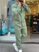 Load image into Gallery viewer, Men's Cotton Shirt and Pants Two-pieces Set