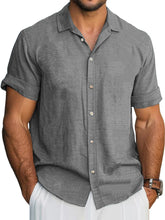 Load image into Gallery viewer, Men's Hawaiian Solid Lapel Short Sleeve Shirt
