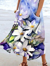 Load image into Gallery viewer, Women's Oil Painting Floral Pattern Tank Top Dress