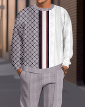 Load image into Gallery viewer, Men&#39;s Textured Jacquard Round Neck Casual Sports Set  014