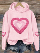 Load image into Gallery viewer, Women's Valentine's Day Printed Long Sleeve Hooded Sweatshirt
