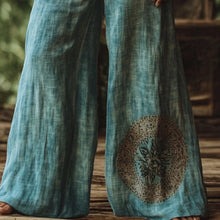 Load image into Gallery viewer, Bohemian Holiday Style Retro Linen Floral Ethnic Totem Print Casual Pants