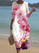 Load image into Gallery viewer, Women&#39;s Floral Print Seaside Resort Dress