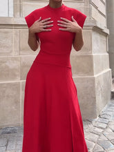 Load image into Gallery viewer, Chic slim fit dress with flying sleeves