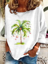 Load image into Gallery viewer, Women's Christmas Palm Tree Print Casual Sweatshirt