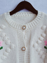 Load image into Gallery viewer, Women&#39;s Casual Crochet Embroidery Pearl Button Cardigan Sweater